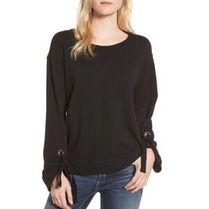 Splendid Women's Madison Avenue Black Grommet Sweatshirt Size XS